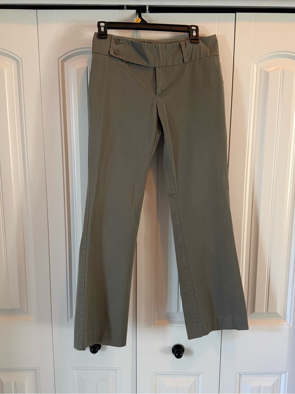 Old Navy Vintage Y2K Olive Green Flare Dress Pants Trousers Sz 2